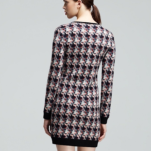 RAG & BONE | Mariah Houndstooth Long-Sleeve Merino Wool Sweater Dress | M - Picture 3 of 13